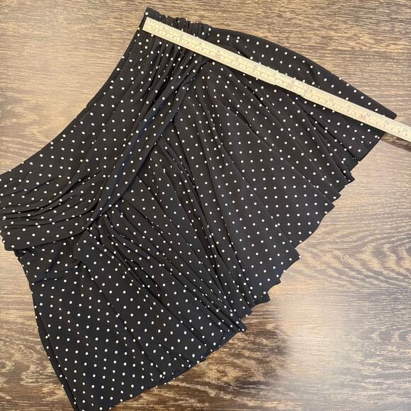 BCBGMAXAZRIA Black Polka Dot Mini Skirt S Y2K Balletcore Coquette Soft Girl - Picture 7 of 9